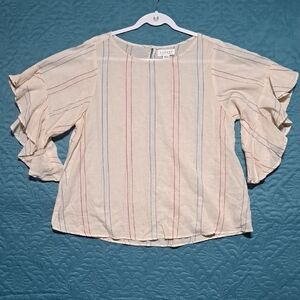 🌸 Boho Breeze Ruffle‑Sleeve Blouse – VELVET by Graham & Spencer